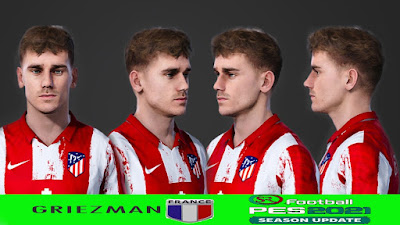 PES 2021 Faces Antoine Griezmann Short Hair by SR