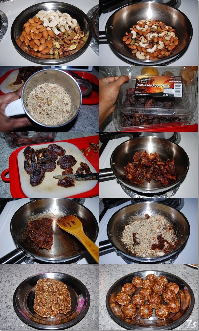 Dates and nuts laddu process