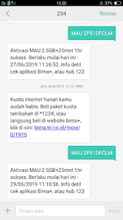 Cara Daftar Paket Tri 2.5GB 3000 Terbaru