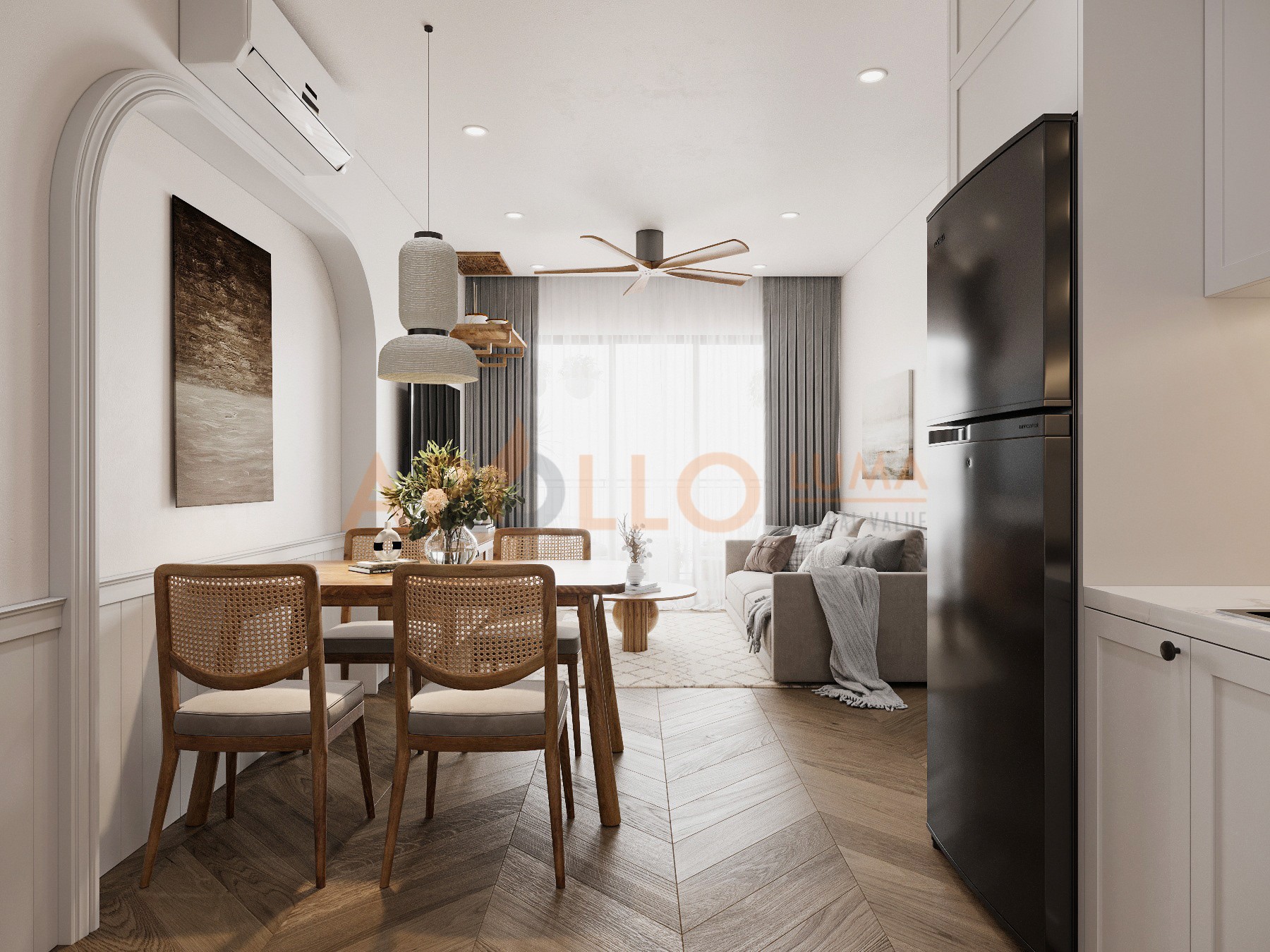 Thiết kế nội thất căn hộ 2PN tòa S2.12 Vinhomes Ocean Park