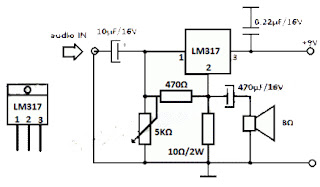 LM317 Simple Audio Amplifier Circuits