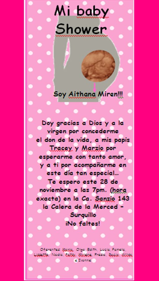 texto para invitaciones de baby shower. Para este 28 de dicicembre