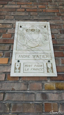 Plaque pour André Watier, résistant, Lycée Roosevelt