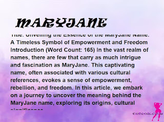 meaning of the name "MARYJANE"