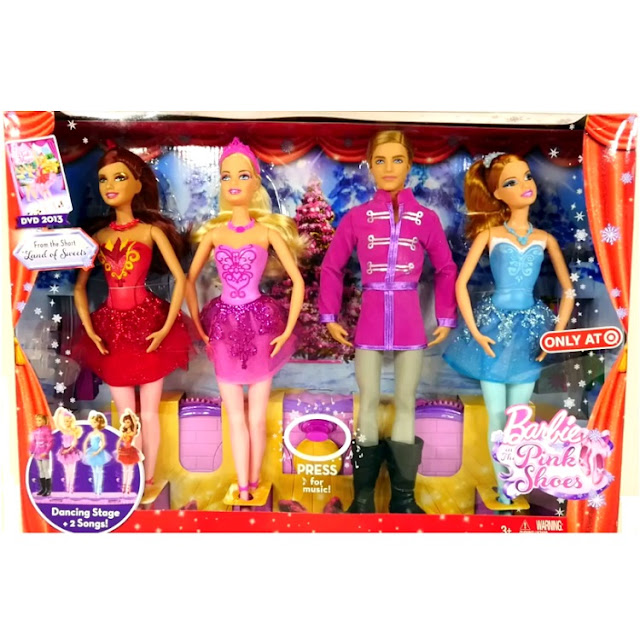 Coffret de quatre poupées Barbie rêve de danseuse étoile.