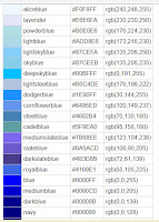 kumpulan kode warna yang sejenis