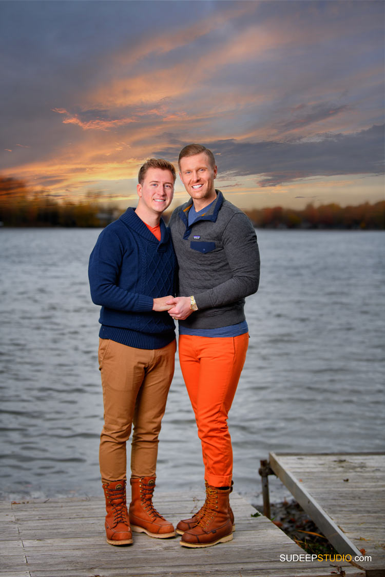 LGBTQ Wedding Announcement Cards and Family Portraits by SudeepStudio.com Ann Arbor Gay Wedding Photographer