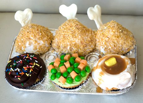 funny cupcakes. TV Dinner Cupcakes