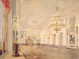 Interiors of the Winter Palace. The Nicholas Hall by Vasily Semyonovich Sadovnikov - Interiors Drawings from Hermitage Museum