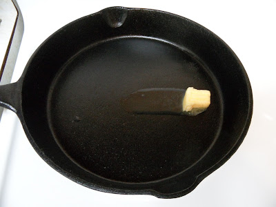 butter, cast-iron skillet