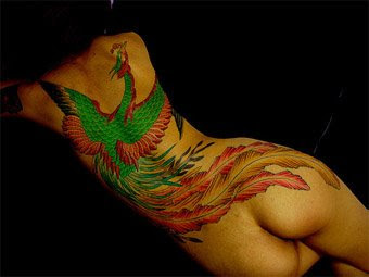 Japanese Phoenix Tattoo Design on Full Back Body