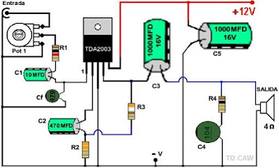 Amplificador de Audio con TDA2003 Proyectos de Electr nica