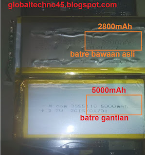 cara mudah ganti batre tablet 