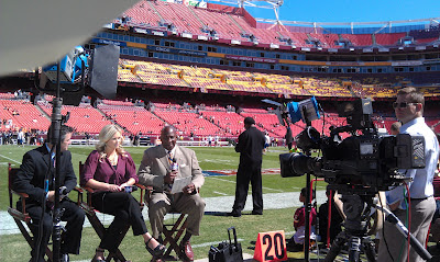 Media covers the Washington Redskins from FedEx Field