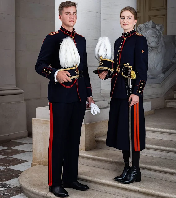 King Philippe his two eldest children, Crown Princess Elisabeth and Prince Gabriel