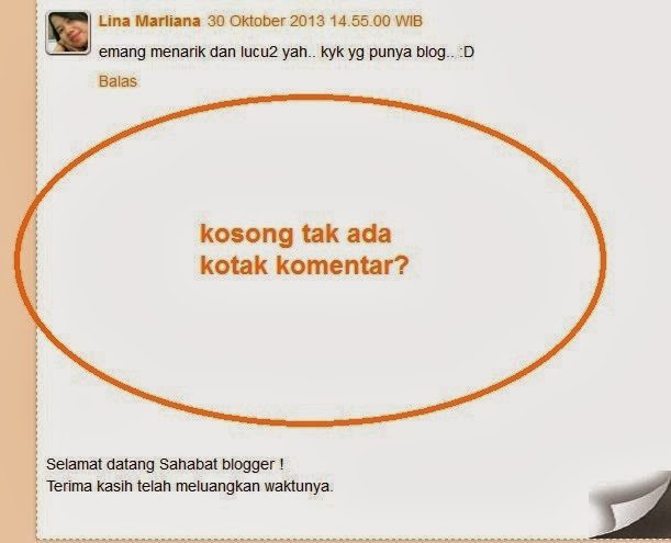 Kolom Komentar Hilang