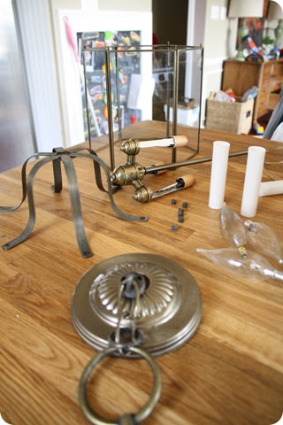 spray painting light fixture
