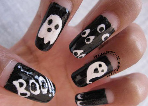 Ghost Nail Design A spooky and fun nail design