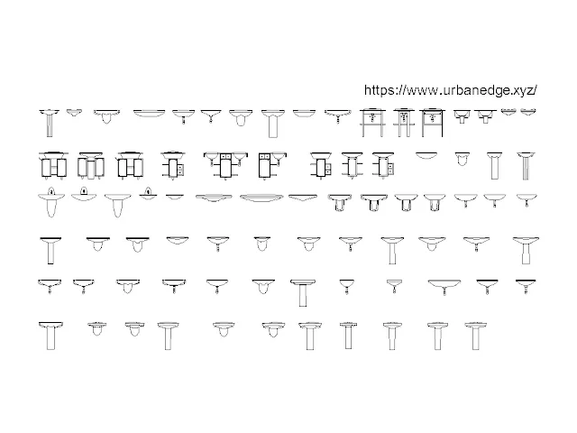Washbasin front elevation autocad block, 80+ Washbasin cad block elevation