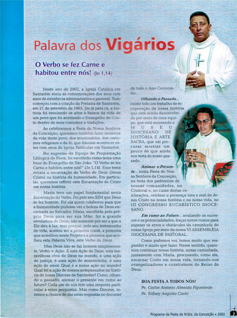 PROGRAMA DA FESTA DE NOSSA SENHORA DA CONCEIÇÃO – 2002 – Santarém – Pará - Brasil