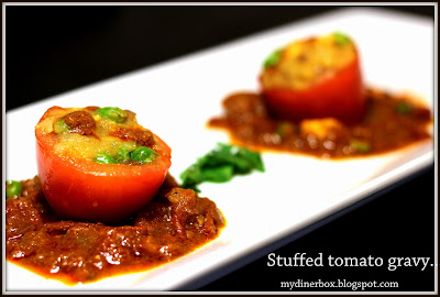 Stuffed tomato,stuffed tomato gravy,roti side dish,side sidh,stuffed vegetables