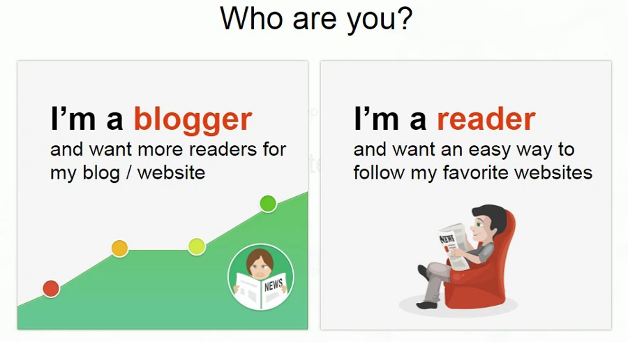 Choose are you a Blogger or Reader