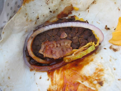 Chipotle BBQ Bacon Angus Snack Wrap unwrapped