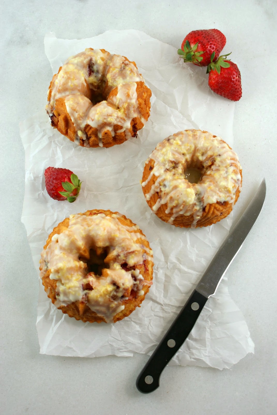 Authentic Suburban Gourmet: Mini Meyer Lemon and Strawberry Bundt Cakes | Secret Recipe Club