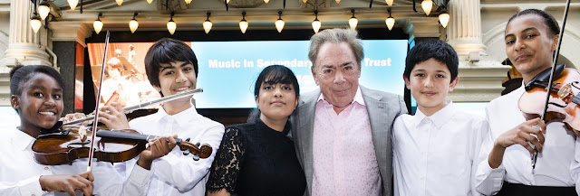 Andrew Lloyd Webber (Lord Lloyd-Webber) with MiSST students (Photo Ben Ealovega)