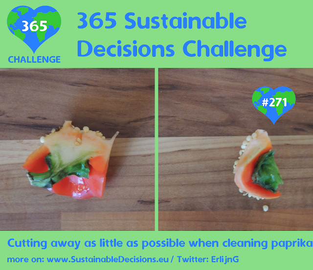 Cutting away as little as possible when cleaning paprika sustainability sustainable living reducing food waste climate action