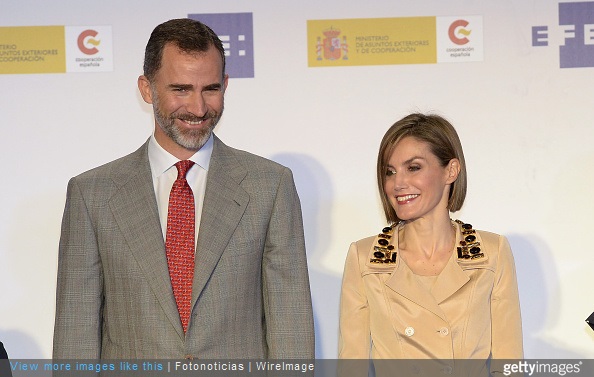 King Felipe of Spain and Queen Letizia of Spain attend the 'Rey de Espana' and 'Don Quijote' Journalism Awards Ceremony at Matadero de Madrid on May 7, 2015 in Madrid, Spain. 