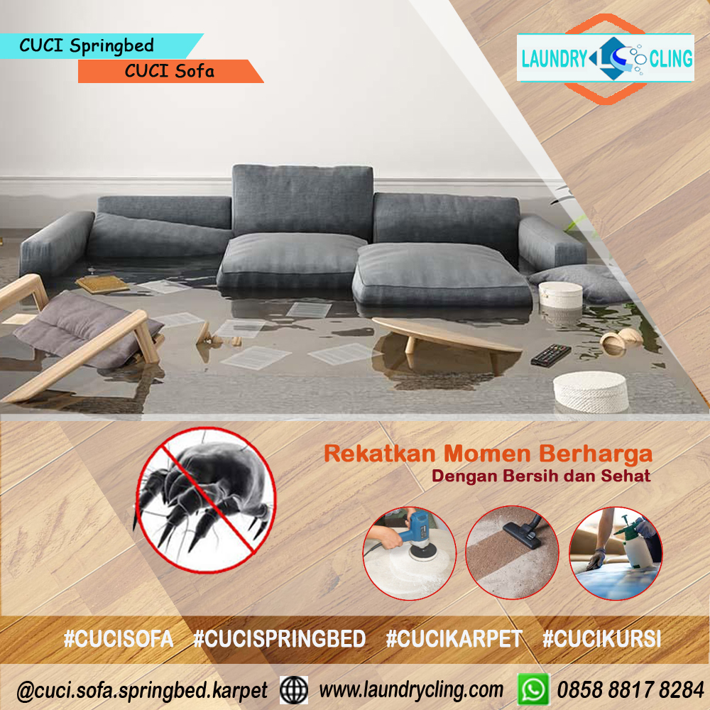 mengatasi sofa dan springbed  yang basah Terkena banjir 