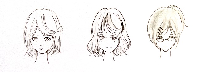 Tutorial menggambar rambut  pendek manga cewek For Karya Seni