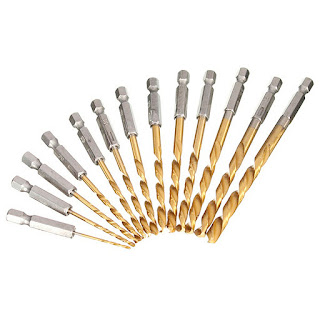 Drill Bit Impact Ready HSS Titanium Coated Nitrite Set 13pcs HL Hown store