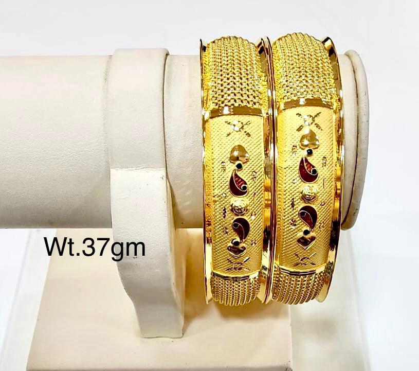 Latest Machine Gold Bangles Designs Simple And Beautiful For Dailywear Light Weight