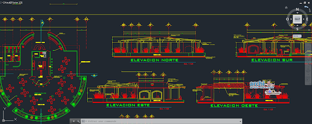 Projeto de restaurante Biblio in AutoCAD 