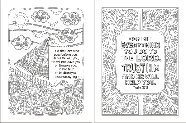 five Bible Coloring pages