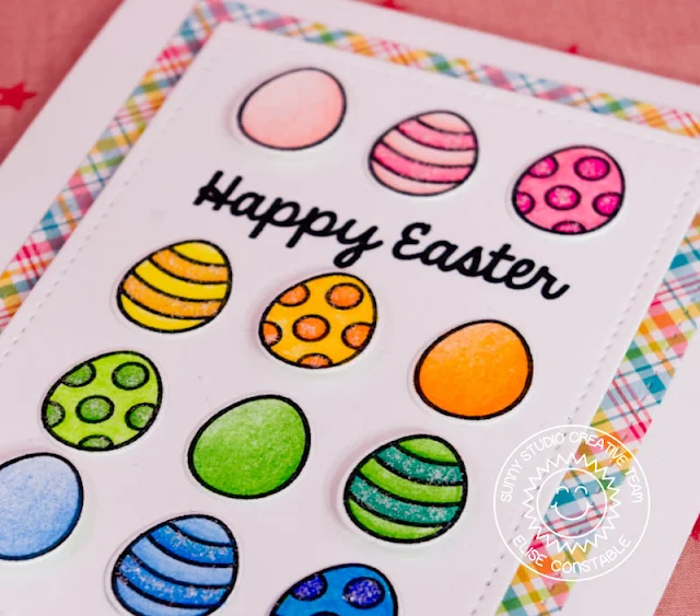 Sunny Studio Stamps: A Good Egg Rainbow Easter Egg Card by Elise Constable.