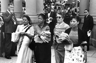 A picture of the South African women's march in 1956