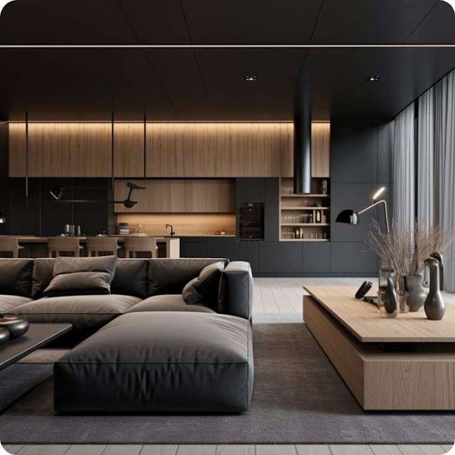 Living Room Minimalist Black
