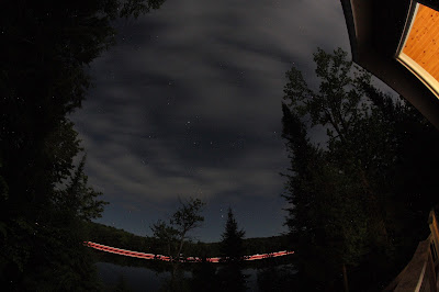 boat lights trailed during star trails run