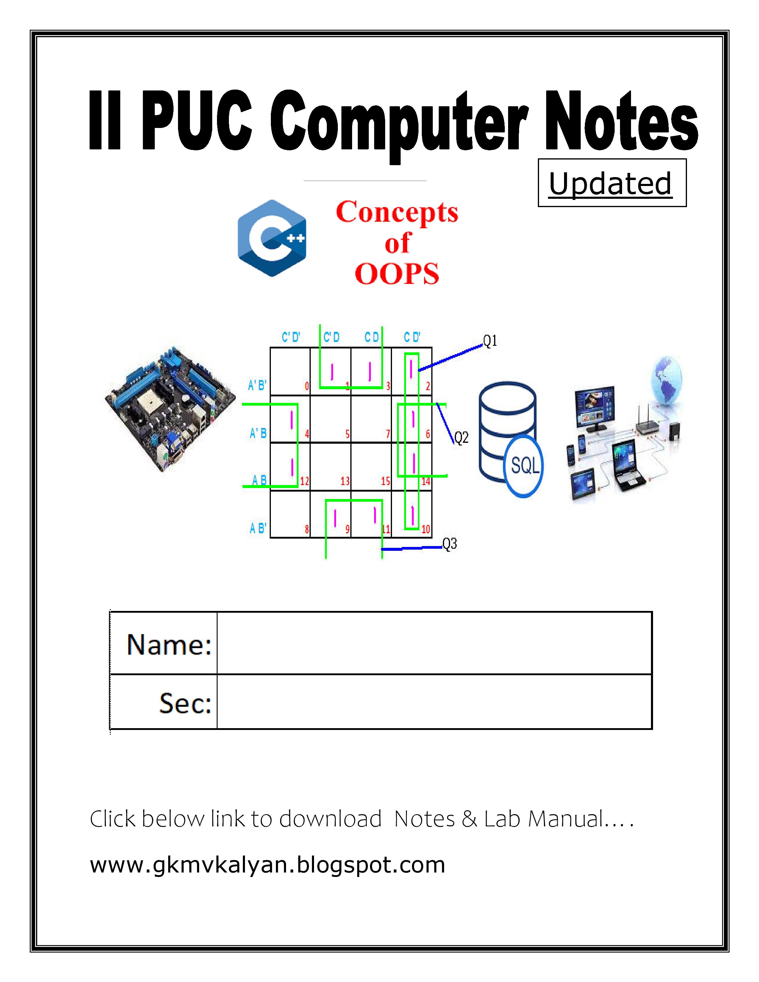 2nd PUC Computer Science Notes
