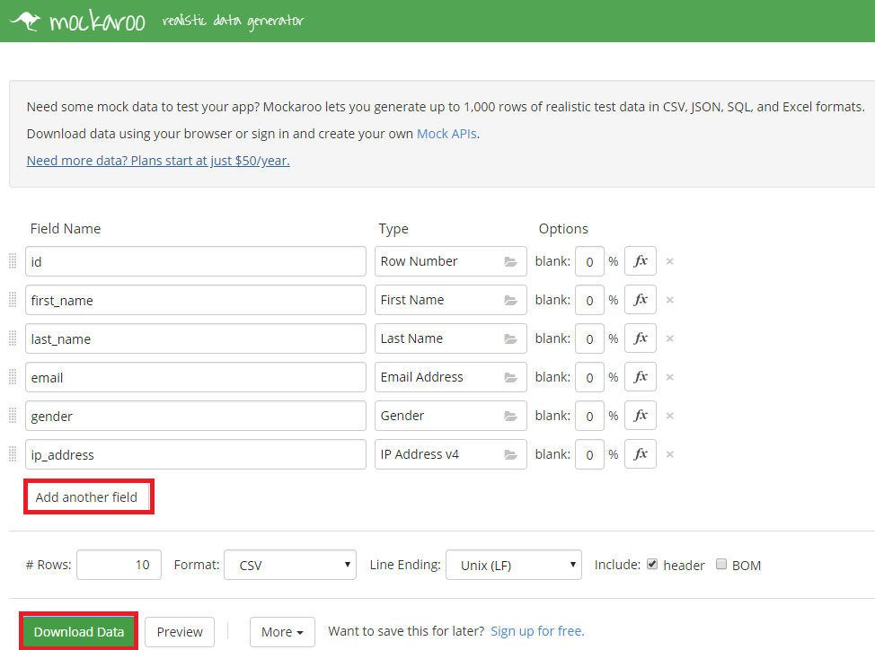 Download Infallible Techie: How to generate mock data for testing data load for Salesforce?