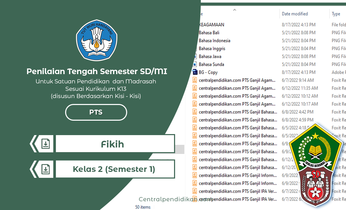 Soal dan Jawaban PTS Fikih Kelas 2 MI 2022 PDF/Word Semester 1