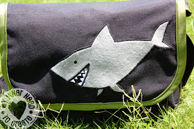 Pirate Messenger Bag with Applique Shark