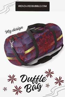 Red mandala pattern design Duffle bag.