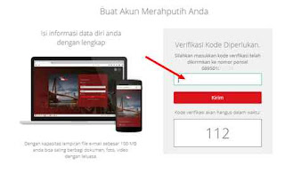 verifikasi nomor HP di email merahputih id