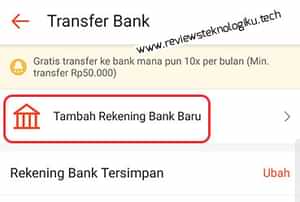 memasukkan rekening bank jago di shopeepay