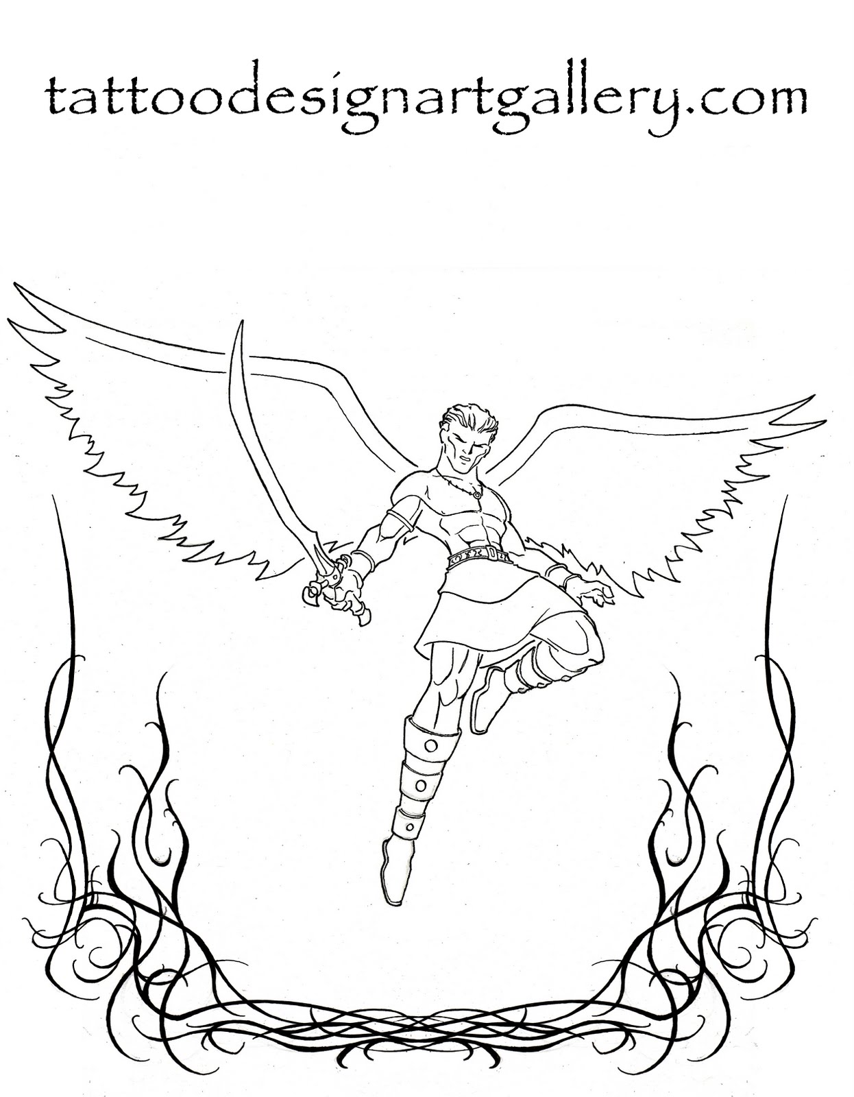 Tattoo Designs Angel Warrior