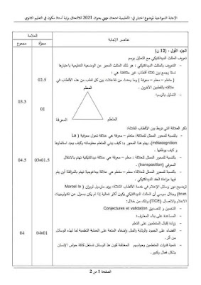 نماذج امتحانات في هندسة التكوين جميع الاطوار مع الحل 2021